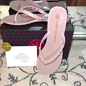 Tory Burch Studded Jelly Thong Sandal Sedona Rose